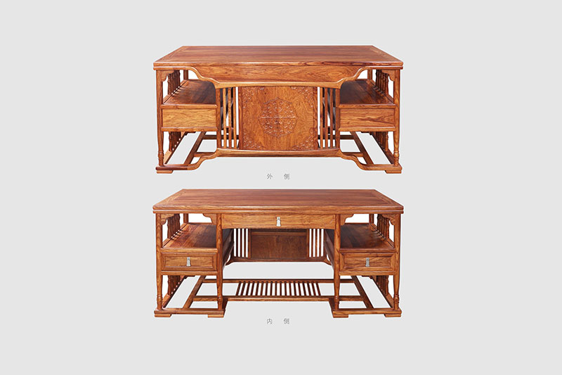 象山中式家居装饰书房桌椅组合家具效果图